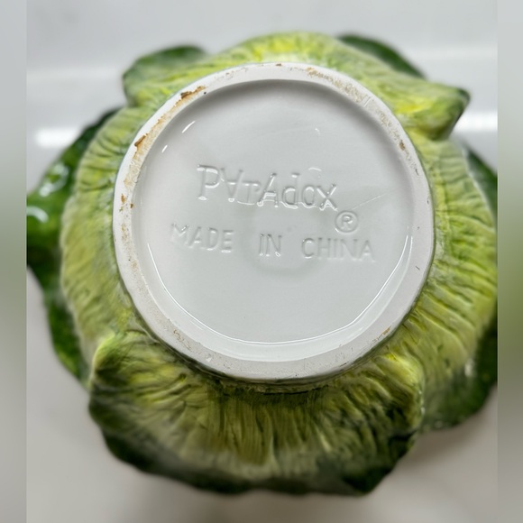 Green Ceramic Cabbage/Lettuce Soup Tureen with Ladle - Picture 17 of 17